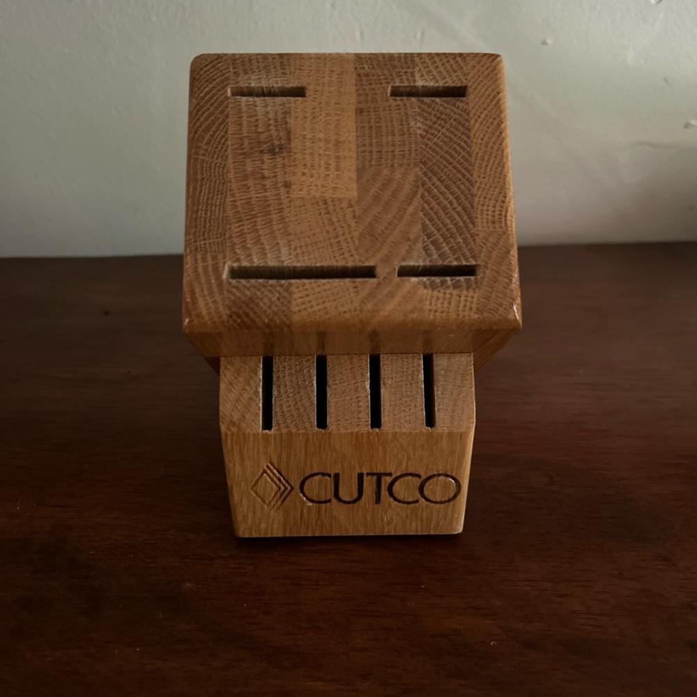 Vintage Cutco wooden knife block